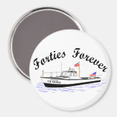 USCG 40 Voet Utility Boat Groot # 40450 Clip Art Magneet (Voorkant / Achterkant)