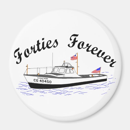 USCG 40 Voet Utility Boat Groot # 40450 Clip Art Magneet (Voorkant)
