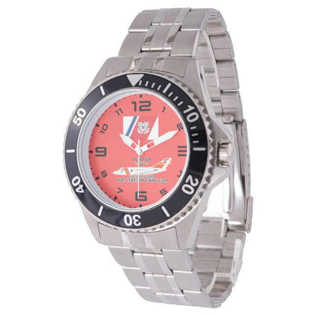 USCG Air Station Cape Cod Aviator Horloge (Gekanteld)