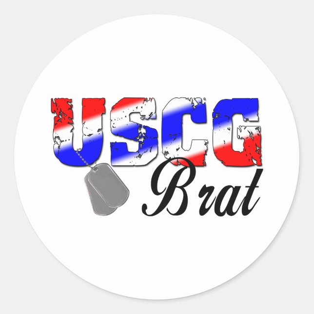 USCG Brat - Rood, wit en blauw Ronde Sticker (Voorkant)