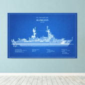 USCG Cutter Hamilton whec-715 - ABD Canvas Afdruk (Insitu (Houten vloer))