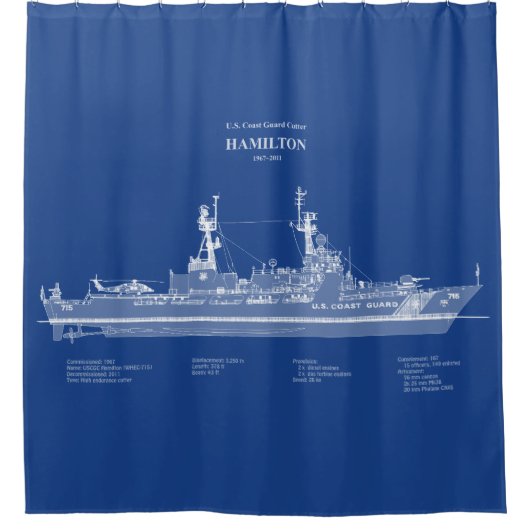 USCG Cutter Hamilton whec-715 - ABD Douchegordijn (Voorkant)