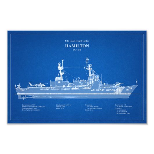 USCG Cutter Hamilton whec-715 - ABD Foto Afdruk (Voorkant)