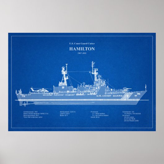 USCG Cutter Hamilton whec-715 - ABD Poster (Voorkant)