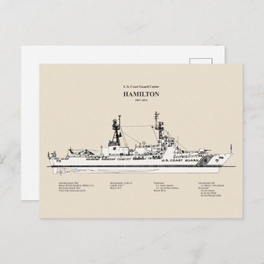 USCG Cutter Hamilton whec-715 - SBD Briefkaart (Voorkant / Achterkant)