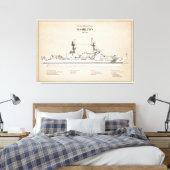 USCG Cutter Hamilton whec-715 - SBD Canvas Afdruk (Insitu (Slaapkamer))