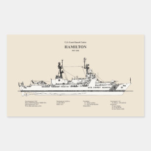 USCG Cutter Hamilton whec-715 - SBD Rechthoekige Sticker