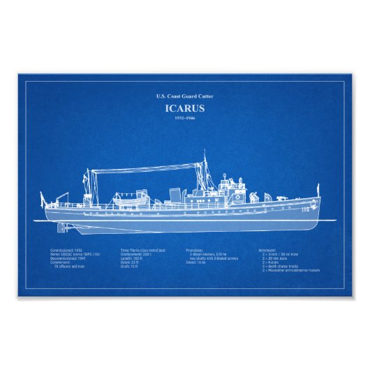 USCG Cutter Icarus wpc-110 - ABD Foto Afdruk (Voorkant)