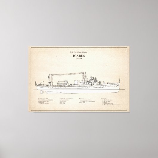 USCG Cutter Icarus wpc-110 - SBD Canvas Afdruk (Voorkant)