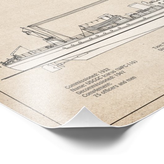 USCG Cutter Icarus wpc-110 - SBD Foto Afdruk (Hoek)