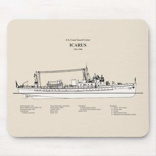 USCG Cutter Icarus wpc-110 - SBD Muismat (Voorkant)
