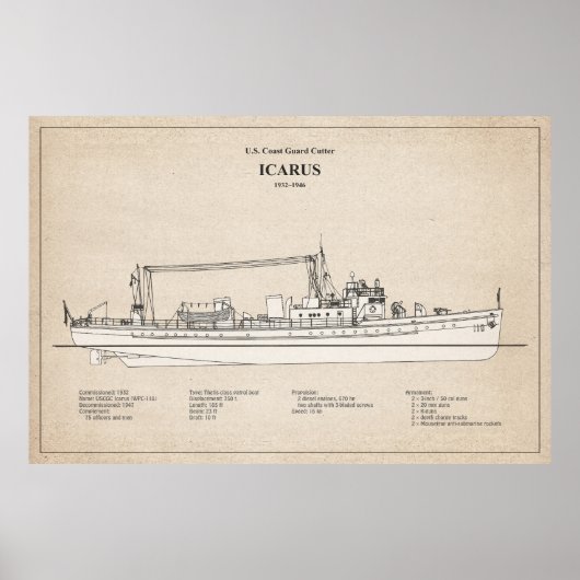 USCG Cutter Icarus wpc-110 - SBD Poster (Voorkant)