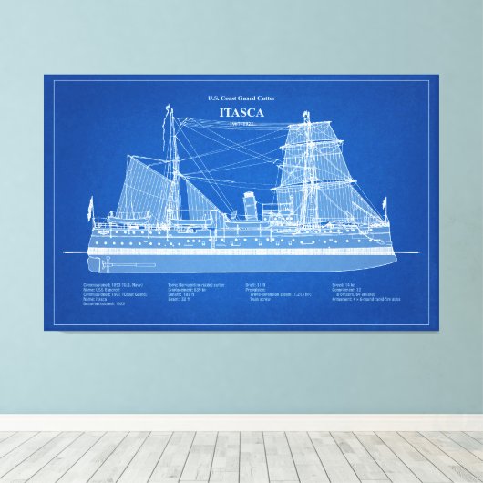 USCG Cutter Itasca - ABD Canvas Afdruk (Insitu (Houten vloer))