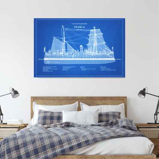USCG Cutter Itasca - ABD Canvas Afdruk (Insitu (Slaapkamer))