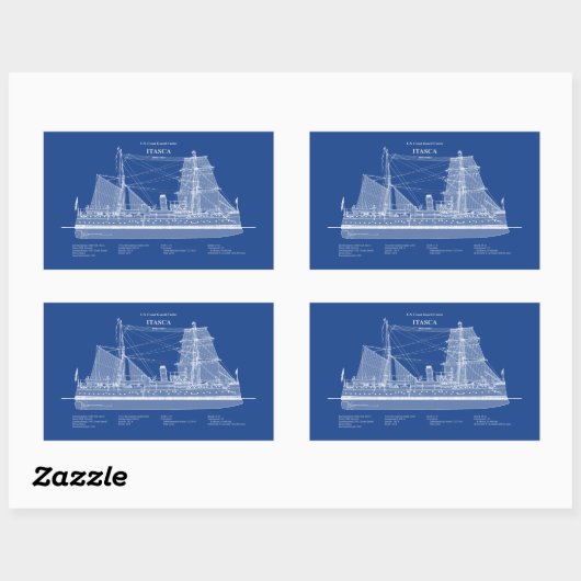 USCG Cutter Itasca - ABD Rechthoekige Sticker (Vel)
