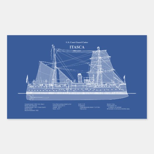 USCG Cutter Itasca - ABD Rechthoekige Sticker (Voorkant)
