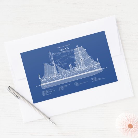 USCG Cutter Itasca - ABD Rechthoekige Sticker (Envelop)