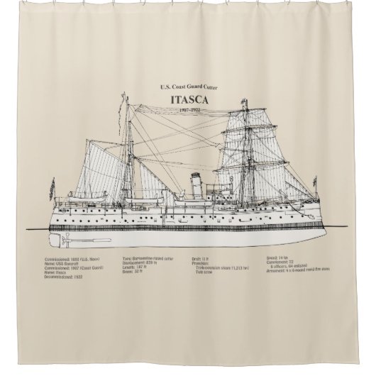 USCG Cutter Itasca - SBD Douchegordijn (Voorkant)