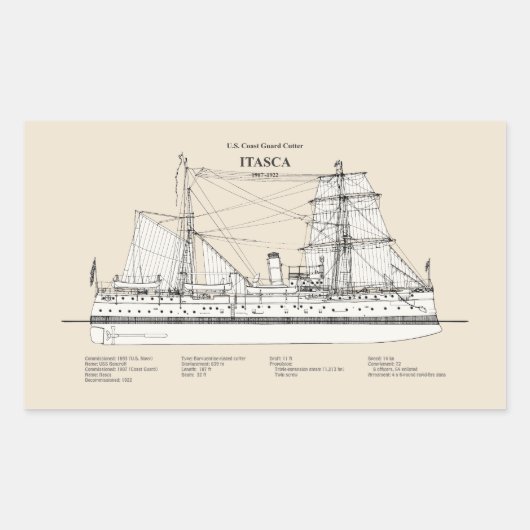 USCG Cutter Itasca - SBD Rechthoekige Sticker (Voorkant)
