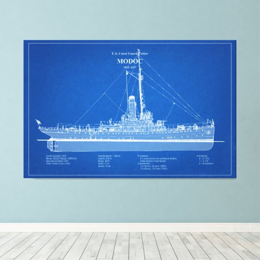 USCG Cutter Modoc wpg-46 - ABD Canvas Afdruk (Insitu (Houten vloer))