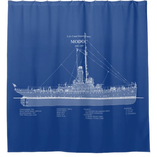 USCG Cutter Modoc wpg-46 - ABD Douchegordijn (Voorkant)