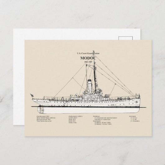 USCG Cutter Modoc wpg-46 - SBD Briefkaart (Voorkant / Achterkant)