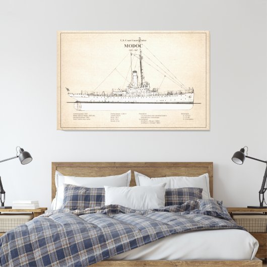 USCG Cutter Modoc wpg-46 - SBD Canvas Afdruk (Insitu (Slaapkamer))