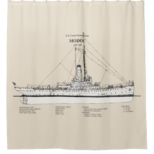 USCG Cutter Modoc wpg-46 - SBD Douchegordijn (Voorkant)