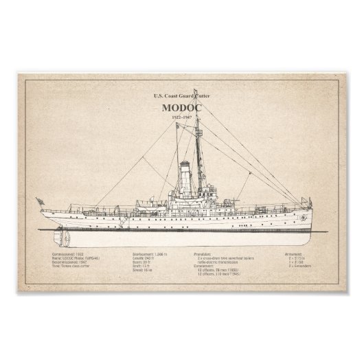 USCG Cutter Modoc wpg-46 - SBD Foto Afdruk (Voorkant)