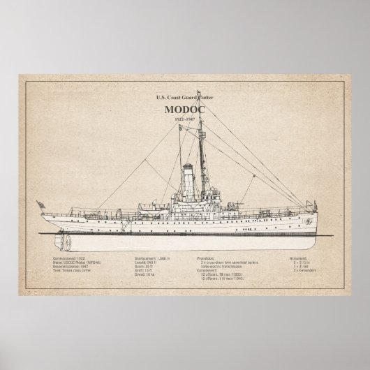 USCG Cutter Modoc wpg-46 - SBD Poster (Voorkant)