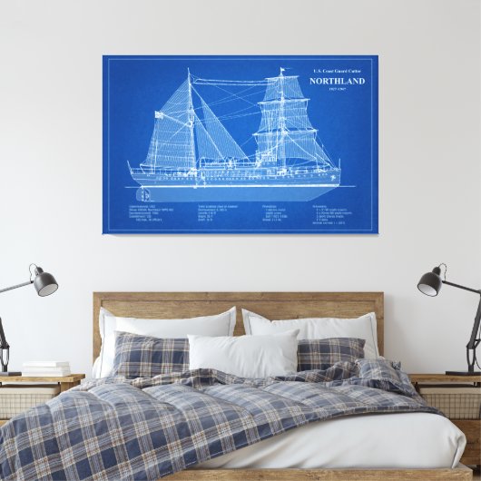 USCG Cutter Northland wpg-49 - ABD Canvas Afdruk (Insitu (Slaapkamer))