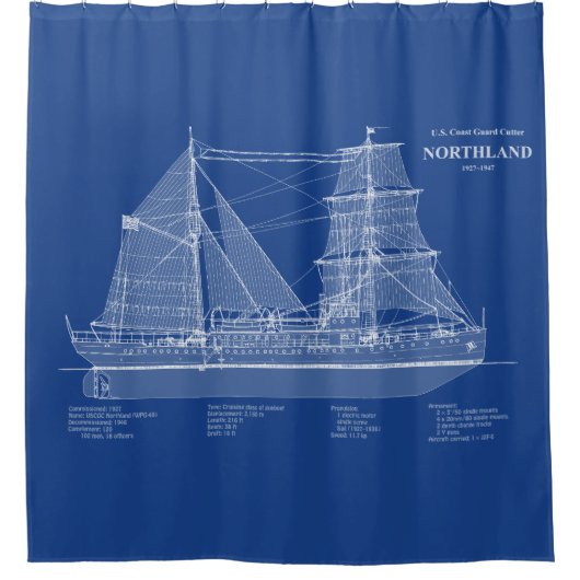 USCG Cutter Northland wpg-49 - ABD Douchegordijn (Voorkant)