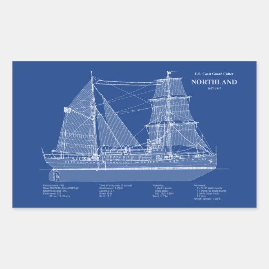 USCG Cutter Northland wpg-49 - ABD Rechthoekige Sticker (Voorkant)