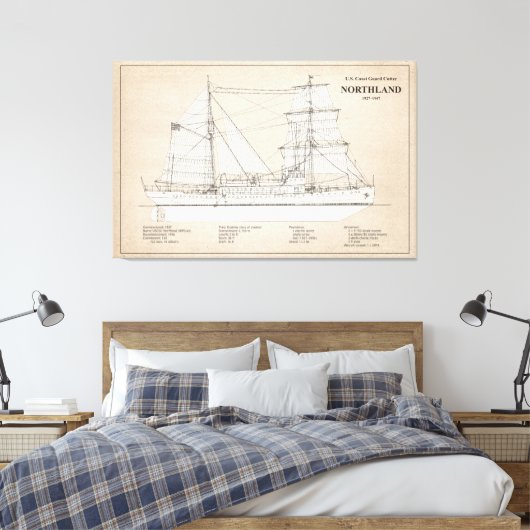 USCG Cutter Northland wpg-49 - SBD Canvas Afdruk (Insitu (Slaapkamer))