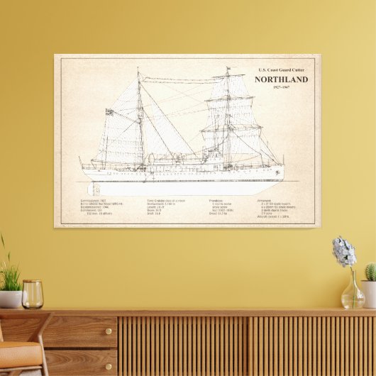 USCG Cutter Northland wpg-49 - SBD Canvas Afdruk (Insitu (Woonkamer))