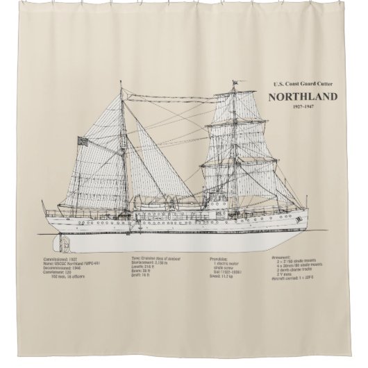 USCG Cutter Northland wpg-49 - SBD Douchegordijn (Voorkant)