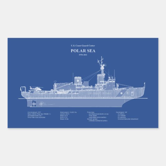 USCG Cutter Polar Zee WABB-11 - ABD Rechthoekige Sticker (Voorkant)