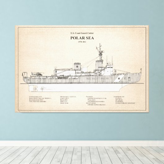 USCG Cutter Polar Zee Wagb-11 - SBD Canvas Afdruk (Insitu (Houten vloer))