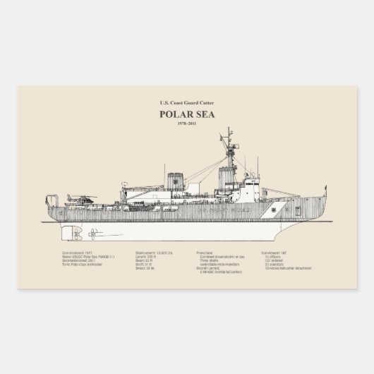 USCG Cutter Polar Zee Wagb-11 - SBD Rechthoekige Sticker (Voorkant)