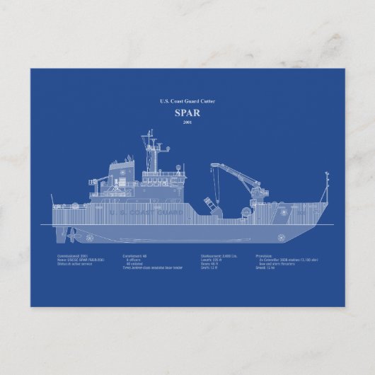 USCG Cutter Spar WLB-206 - ABD Briefkaart (Voorkant)