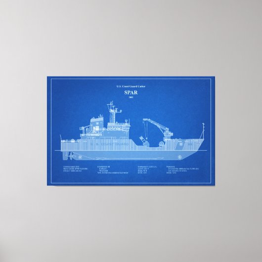 USCG Cutter Spar WLB-206 - ABD Canvas Afdruk (Voorkant)