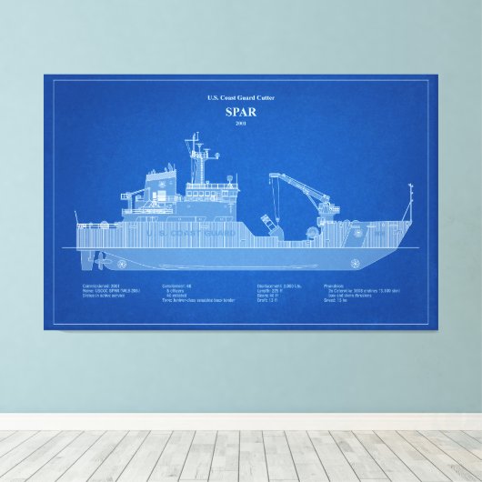 USCG Cutter Spar WLB-206 - ABD Canvas Afdruk (Insitu (Houten vloer))