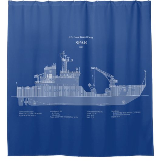 USCG Cutter Spar WLB-206 - ABD Douchegordijn (Voorkant)