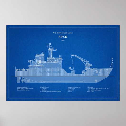USCG Cutter Spar WLB-206 - ABD Poster (Voorkant)