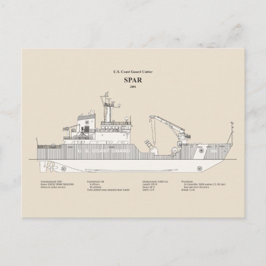 USCG Cutter Spar WLB-206 - SBD Briefkaart (Voorkant)