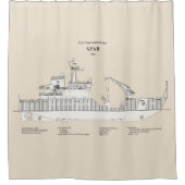 USCG Cutter Spar WLB-206 - SBD Douchegordijn (Voorkant)