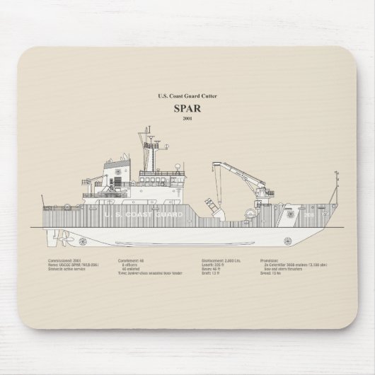 USCG Cutter Spar WLB-206 - SBD Muismat (Voorkant)
