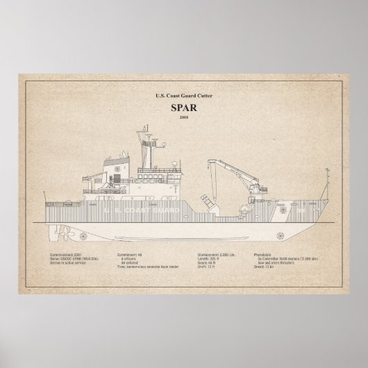 USCG Cutter Spar WLB-206 - SBD Poster (Voorkant)