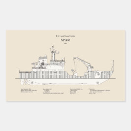 USCG Cutter Spar WLB-206 - SBD Rechthoekige Sticker