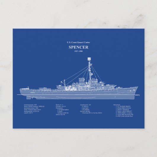 USCG Cutter Spencer wpg-36 - ABD Briefkaart (Voorkant)